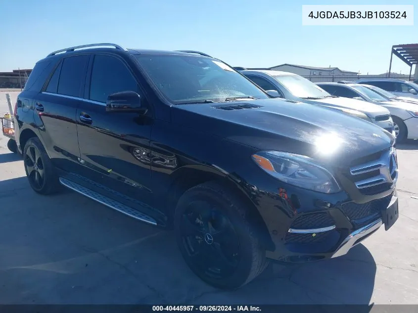 2018 Mercedes-Benz Gle 350 VIN: 4JGDA5JB3JB103524 Lot: 40445957