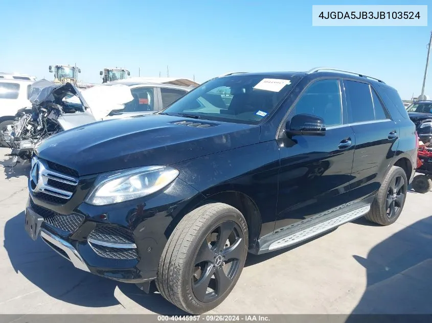 2018 Mercedes-Benz Gle 350 VIN: 4JGDA5JB3JB103524 Lot: 40445957