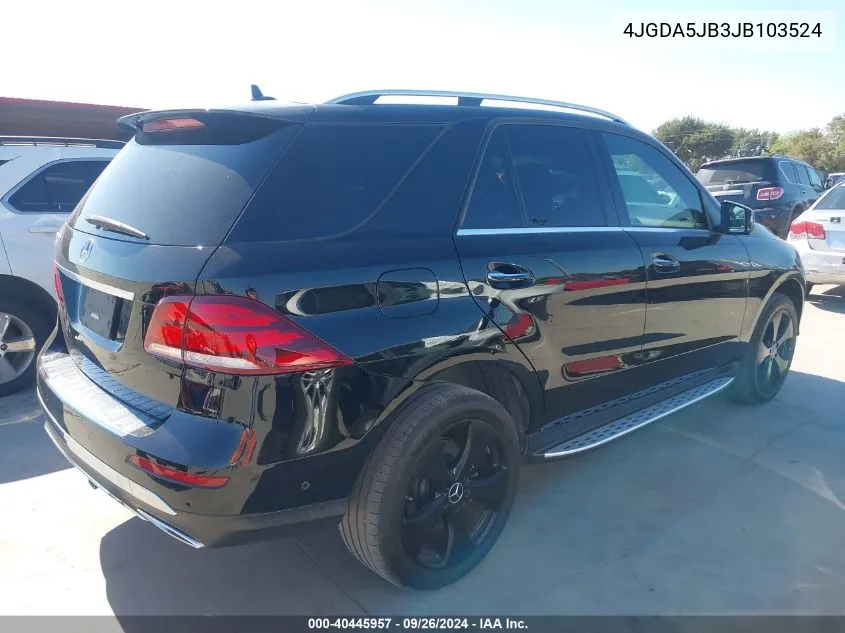 2018 Mercedes-Benz Gle 350 VIN: 4JGDA5JB3JB103524 Lot: 40445957