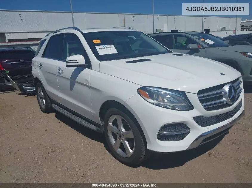 2018 Mercedes-Benz Gle 350 VIN: 4JGDA5JB2JB010381 Lot: 40454890