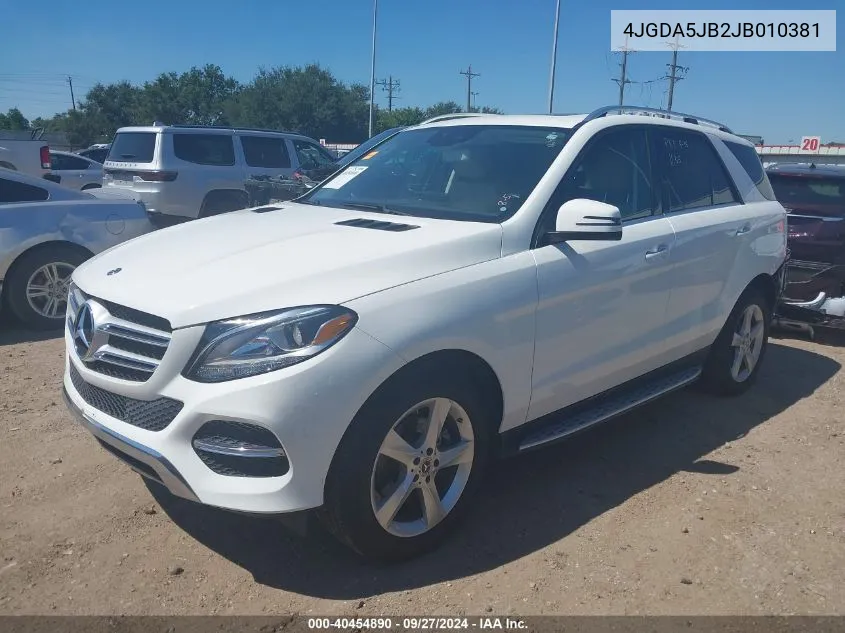 2018 Mercedes-Benz Gle 350 VIN: 4JGDA5JB2JB010381 Lot: 40454890