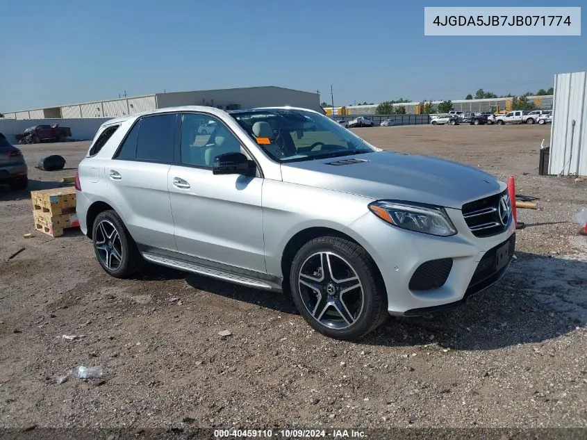 2018 Mercedes-Benz Gle 350 VIN: 4JGDA5JB7JB071774 Lot: 40459110