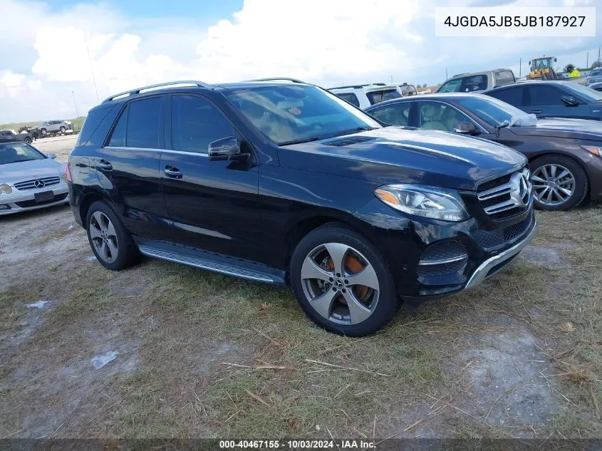 2018 Mercedes-Benz Gle 350 VIN: 4JGDA5JB5JB187927 Lot: 40467155