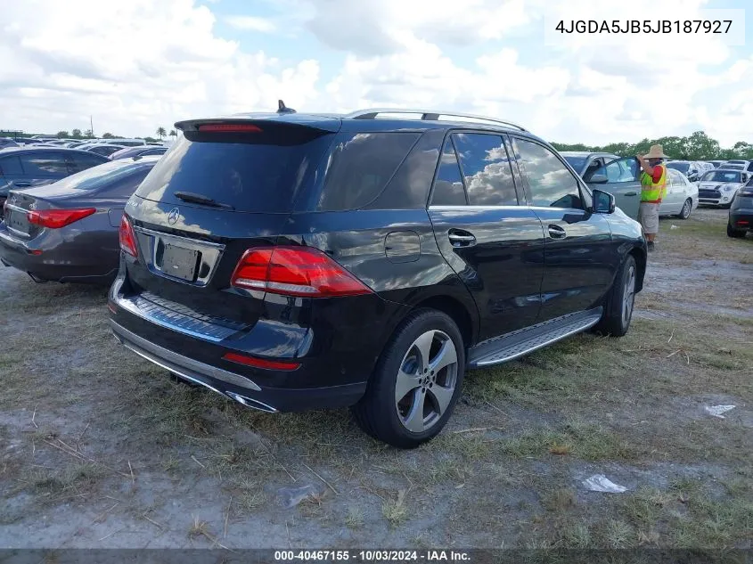 2018 Mercedes-Benz Gle 350 VIN: 4JGDA5JB5JB187927 Lot: 40467155