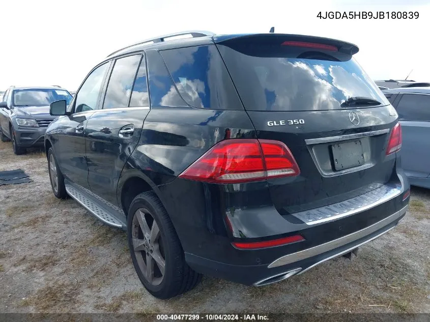 2018 Mercedes-Benz Gle 350 4Matic VIN: 4JGDA5HB9JB180839 Lot: 40477299