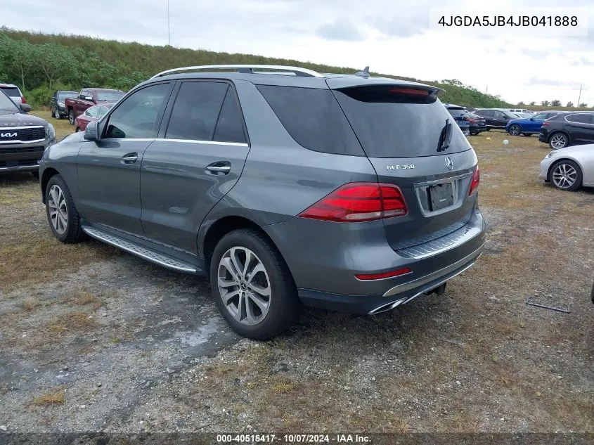 2018 Mercedes-Benz Gle 350 VIN: 4JGDA5JB4JB041888 Lot: 40515417