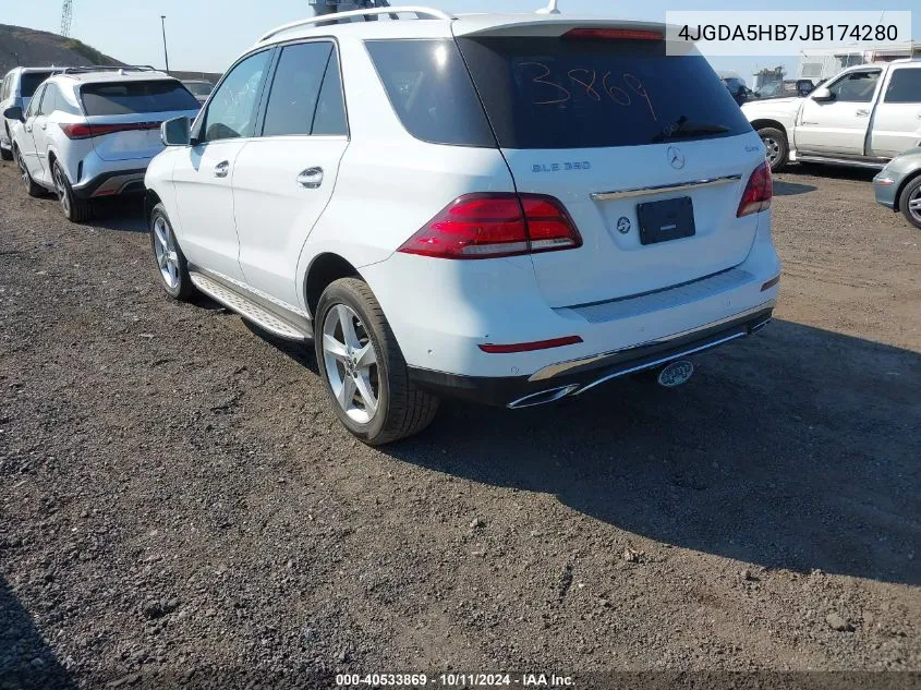 2018 Mercedes-Benz Gle 350 4Matic VIN: 4JGDA5HB7JB174280 Lot: 40533869