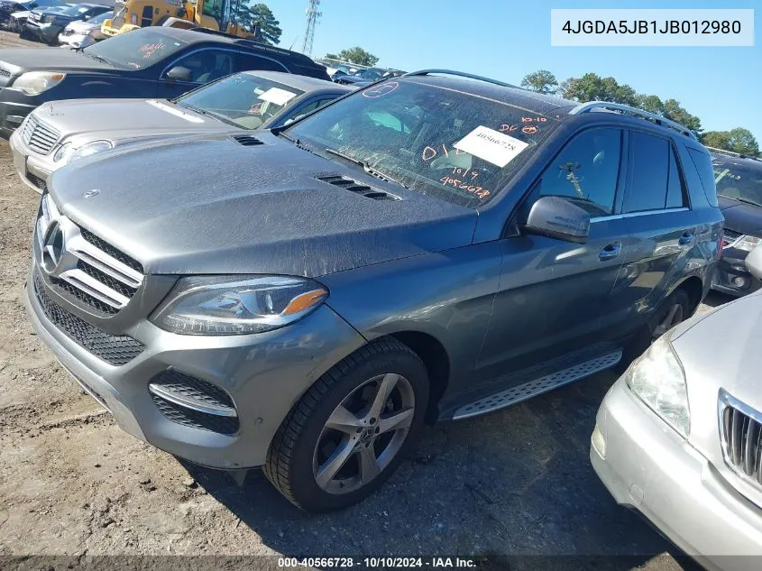 2018 Mercedes-Benz Gle 350 VIN: 4JGDA5JB1JB012980 Lot: 40566728