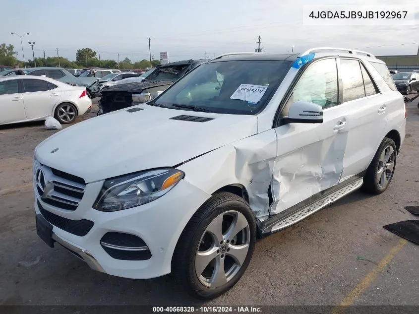 2018 Mercedes-Benz Gle 350 VIN: 4JGDA5JB9JB192967 Lot: 40568328