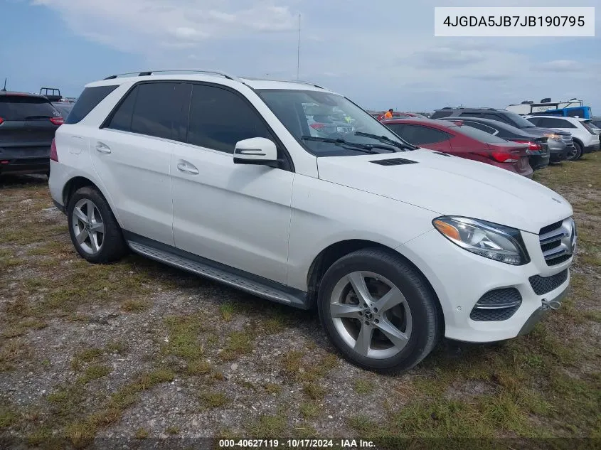 2018 Mercedes-Benz Gle 350 VIN: 4JGDA5JB7JB190795 Lot: 40627119