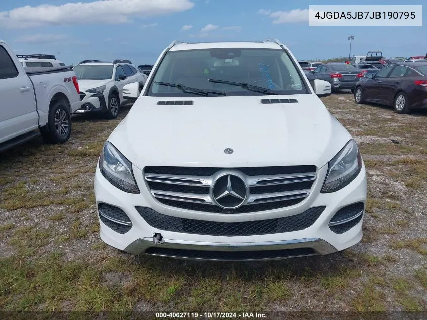 2018 Mercedes-Benz Gle 350 VIN: 4JGDA5JB7JB190795 Lot: 40627119