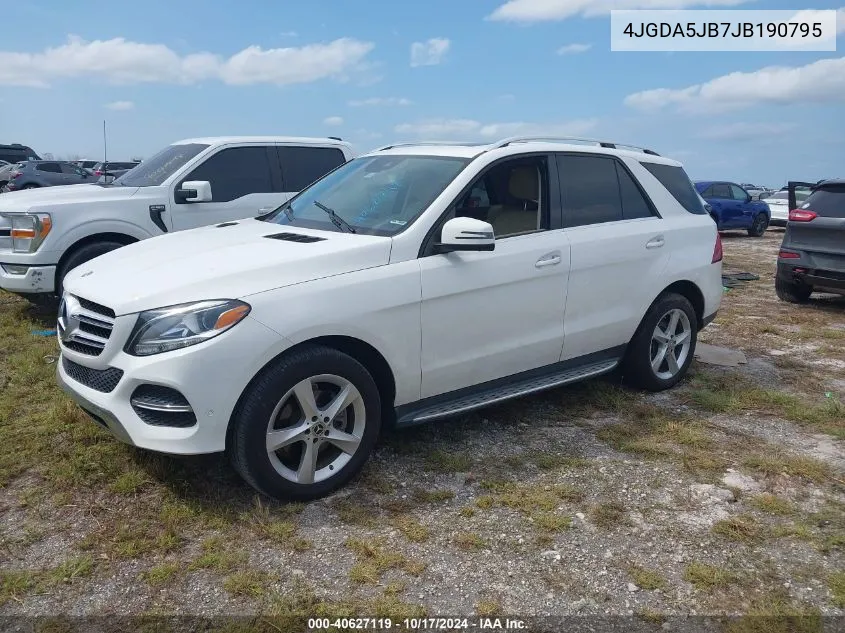 2018 Mercedes-Benz Gle 350 VIN: 4JGDA5JB7JB190795 Lot: 40627119