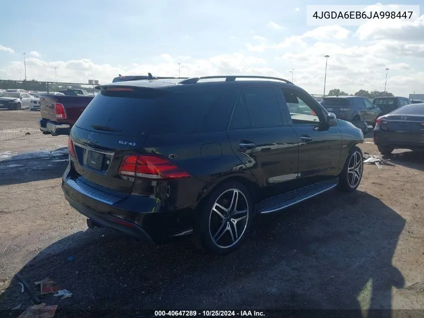 2018 Mercedes-Benz Amg Gle 43 4Matic VIN: 4JGDA6EB6JA998447 Lot: 40647289