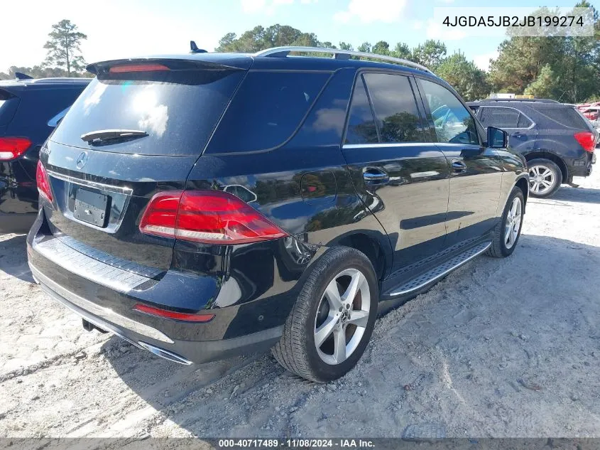 2018 Mercedes-Benz Gle 350 VIN: 4JGDA5JB2JB199274 Lot: 40717489