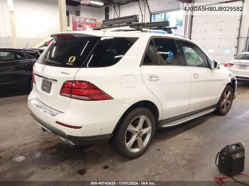 2018 Mercedes-Benz Gle 350 4Matic VIN: 4JGDA5HB0JB029582 Lot: 40743628