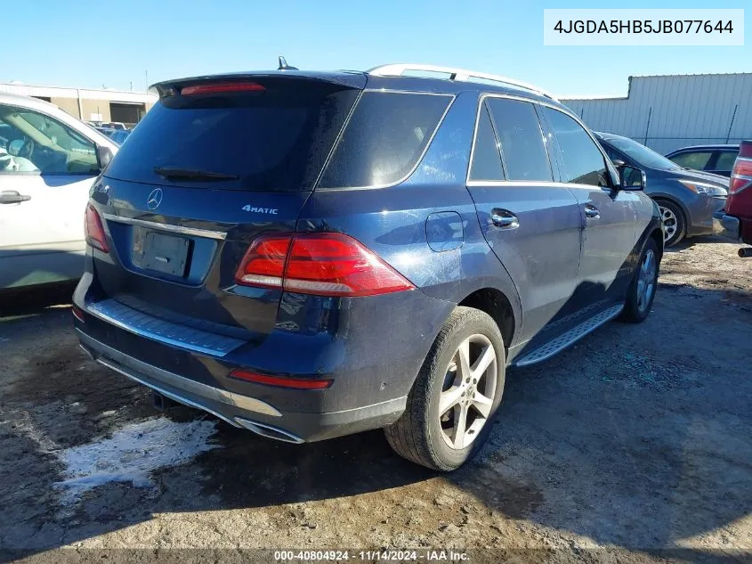 2018 Mercedes-Benz Gle 350 4Matic VIN: 4JGDA5HB5JB077644 Lot: 40804924