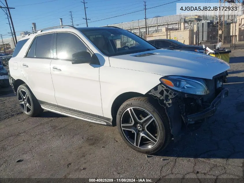 2018 Mercedes-Benz Gle 350 VIN: 4JGDA5JB2JB172933 Lot: 40825209