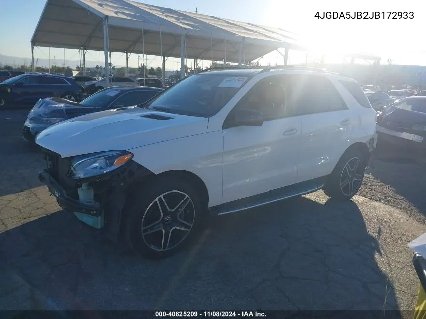 2018 Mercedes-Benz Gle 350 VIN: 4JGDA5JB2JB172933 Lot: 40825209