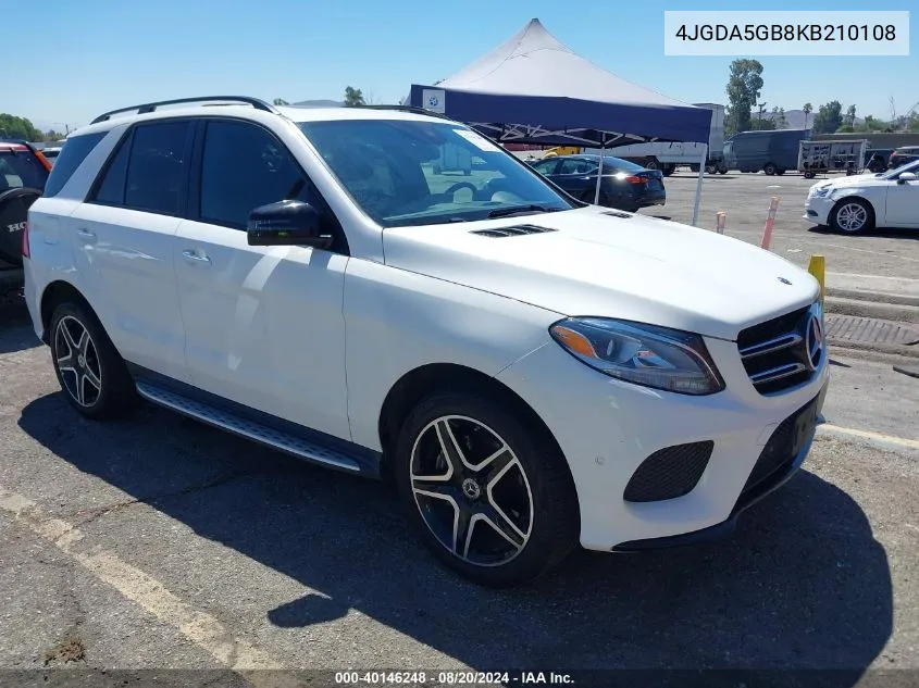 2019 Mercedes-Benz Gle 400 4Matic VIN: 4JGDA5GB8KB210108 Lot: 40146248