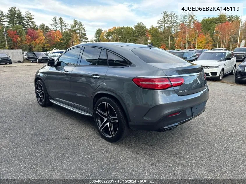 2019 Mercedes-Benz Amg Gle 43 Coupe 4Matic VIN: 4JGED6EB2KA145119 Lot: 40622931