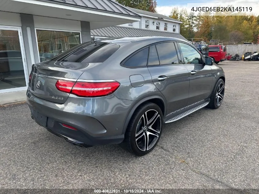 2019 Mercedes-Benz Amg Gle 43 Coupe 4Matic VIN: 4JGED6EB2KA145119 Lot: 40622931