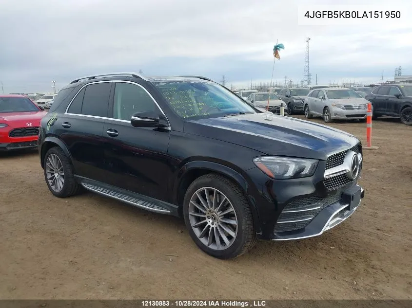 2020 Mercedes-Benz Gle VIN: 4JGFB5KB0LA151950 Lot: 12130883