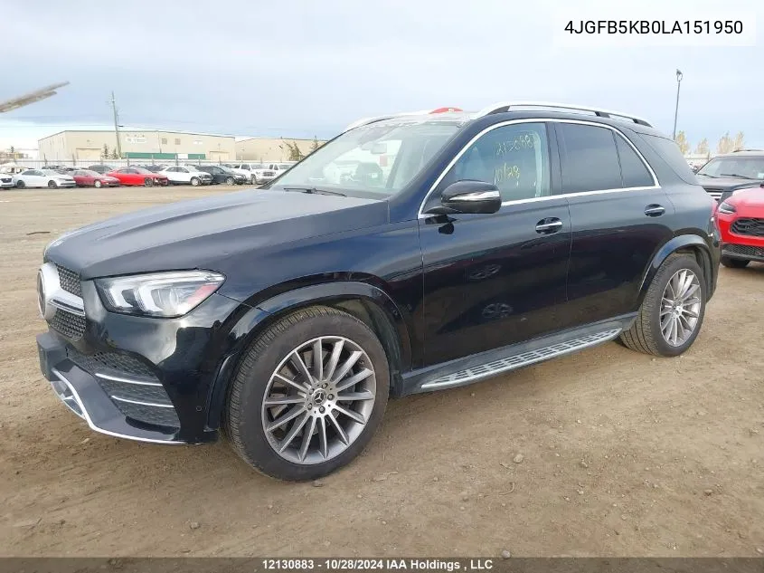 2020 Mercedes-Benz Gle VIN: 4JGFB5KB0LA151950 Lot: 12130883