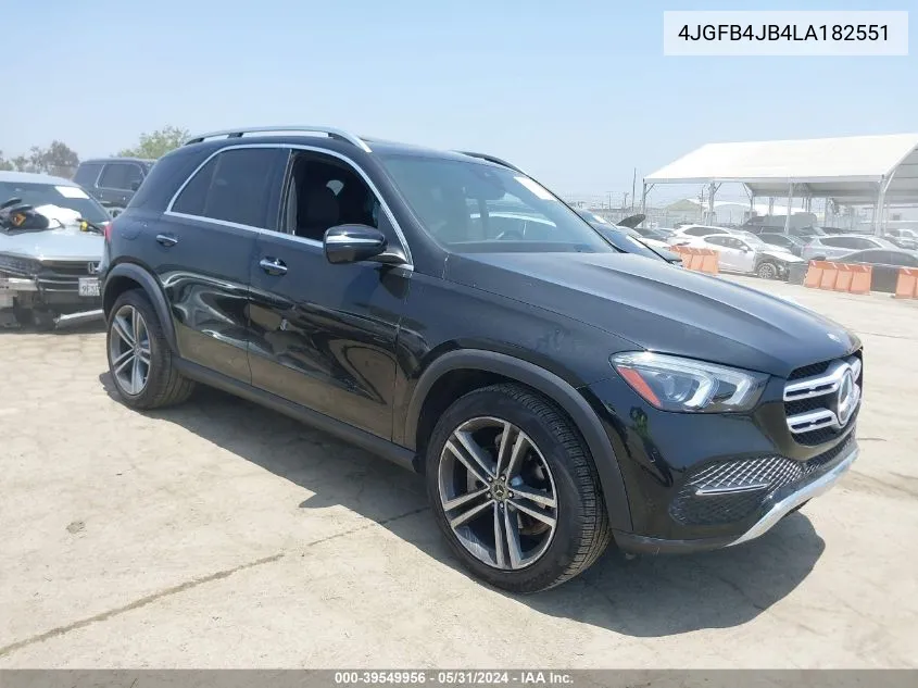 2020 Mercedes-Benz Gle 350 VIN: 4JGFB4JB4LA182551 Lot: 39549956