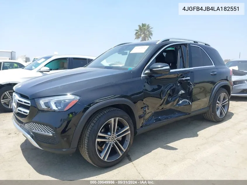 2020 Mercedes-Benz Gle 350 VIN: 4JGFB4JB4LA182551 Lot: 39549956