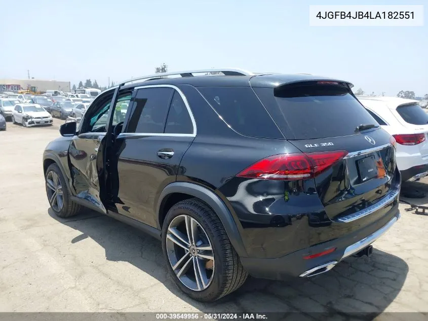 2020 Mercedes-Benz Gle 350 VIN: 4JGFB4JB4LA182551 Lot: 39549956