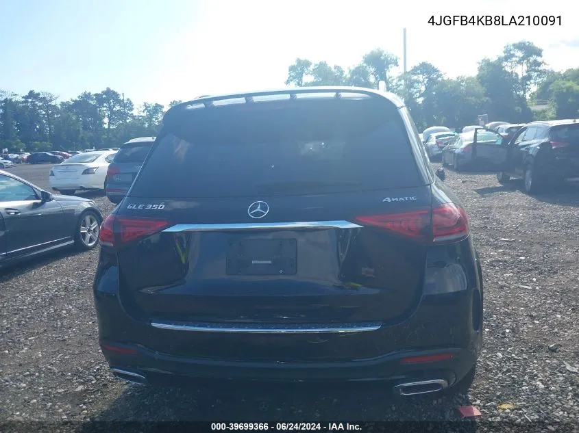 2020 Mercedes-Benz Gle 350 4Matic VIN: 4JGFB4KB8LA210091 Lot: 39699366