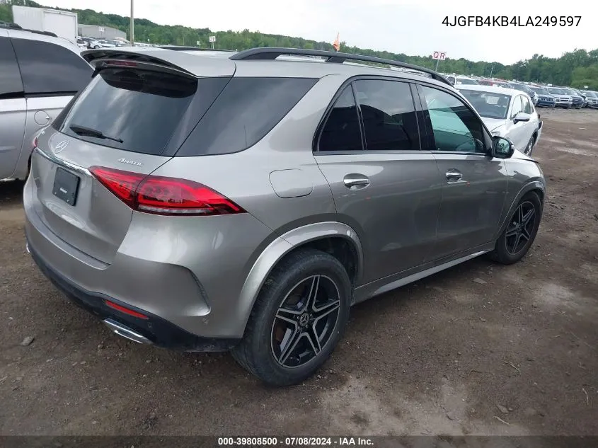 2020 Mercedes-Benz Gle 350 4Matic VIN: 4JGFB4KB4LA249597 Lot: 39808500