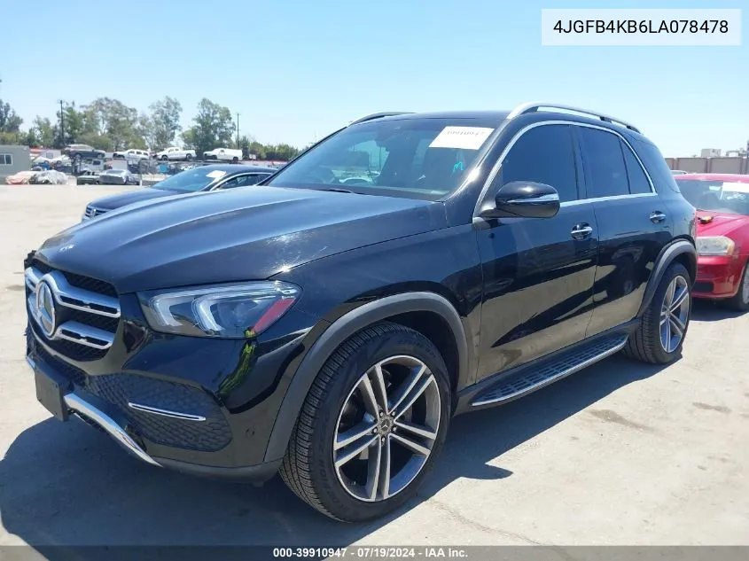 2020 Mercedes-Benz Gle 350 4Matic VIN: 4JGFB4KB6LA078478 Lot: 39910947