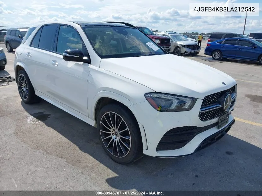 2020 Mercedes-Benz Gle 350 4Matic VIN: 4JGFB4KB3LA212542 Lot: 39945787