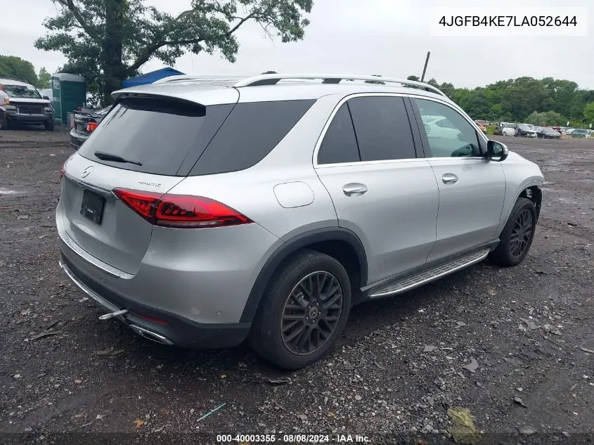 2020 Mercedes-Benz Gle 350 4Matic VIN: 4JGFB4KE7LA052644 Lot: 40003355