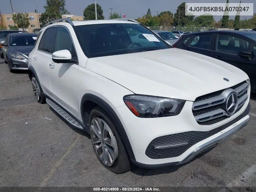 2020 Mercedes-Benz Gle 450 4Matic VIN: 4JGFB5KB5LA070247 Lot: 40214909