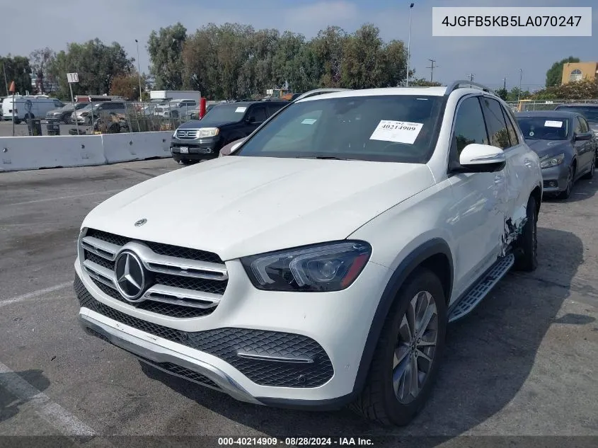 2020 Mercedes-Benz Gle 450 4Matic VIN: 4JGFB5KB5LA070247 Lot: 40214909