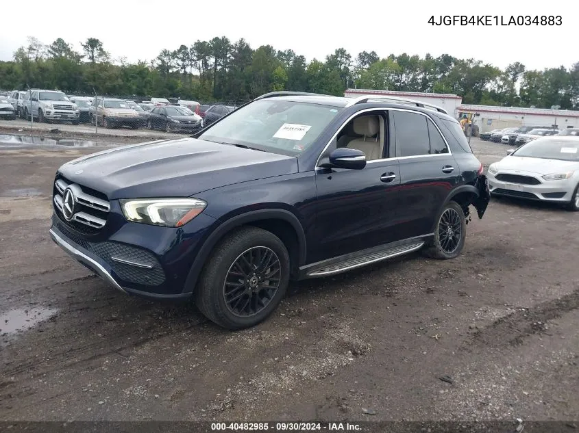 2020 Mercedes-Benz Gle 350 4Matic VIN: 4JGFB4KE1LA034883 Lot: 40482985