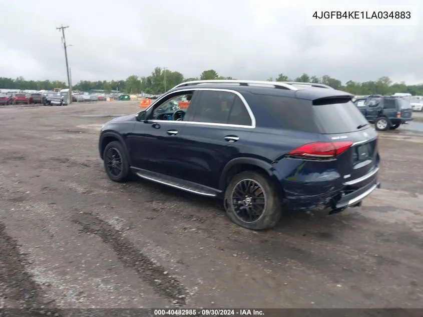 2020 Mercedes-Benz Gle 350 4Matic VIN: 4JGFB4KE1LA034883 Lot: 40482985