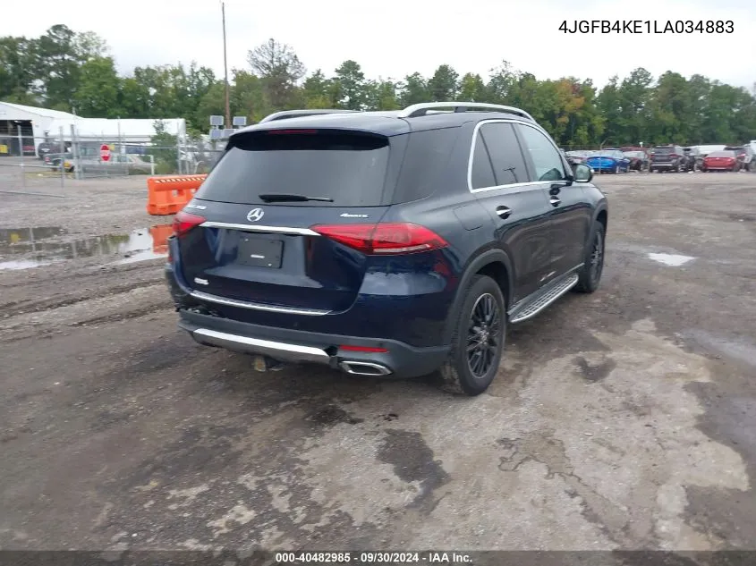 2020 Mercedes-Benz Gle 350 4Matic VIN: 4JGFB4KE1LA034883 Lot: 40482985