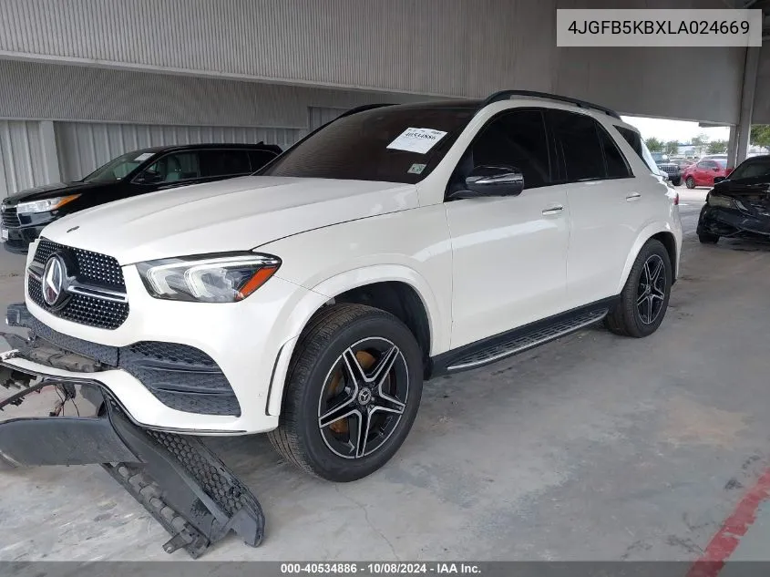 2020 Mercedes-Benz Gle 450 450 4Matic VIN: 4JGFB5KBXLA024669 Lot: 40534886