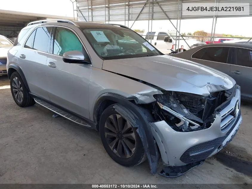 2020 Mercedes-Benz Gle 350 VIN: 4JGFB4JE3LA221981 Lot: 40553172