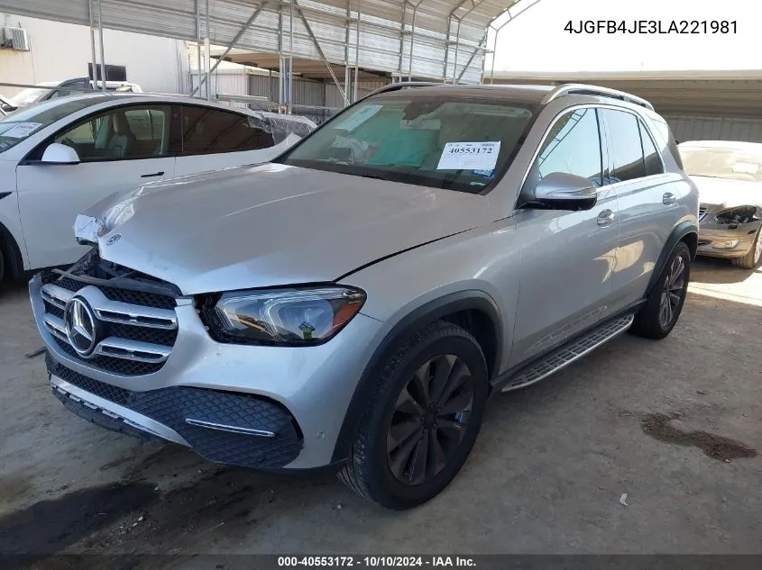 2020 Mercedes-Benz Gle 350 VIN: 4JGFB4JE3LA221981 Lot: 40553172