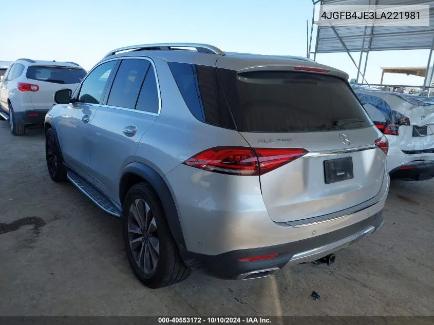 2020 Mercedes-Benz Gle 350 VIN: 4JGFB4JE3LA221981 Lot: 40553172