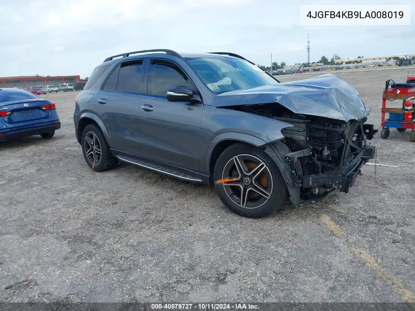 2020 Mercedes-Benz Gle 350 4Matic VIN: 4JGFB4KB9LA008019 Lot: 40579727