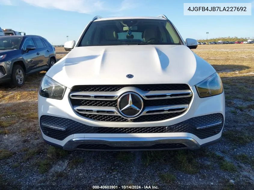 2020 Mercedes-Benz Gle 350 VIN: 4JGFB4JB7LA227692 Lot: 40603901