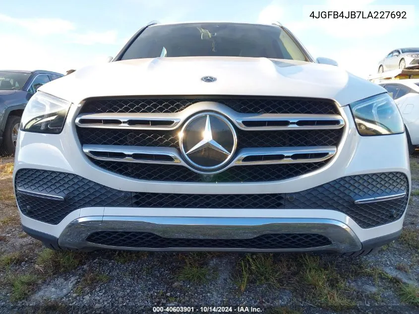 2020 Mercedes-Benz Gle 350 VIN: 4JGFB4JB7LA227692 Lot: 40603901