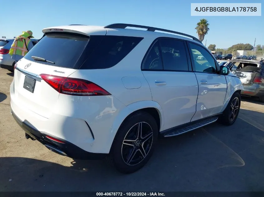 2020 Mercedes-Benz Gle 580 4Matic VIN: 4JGFB8GB8LA178758 Lot: 40678772