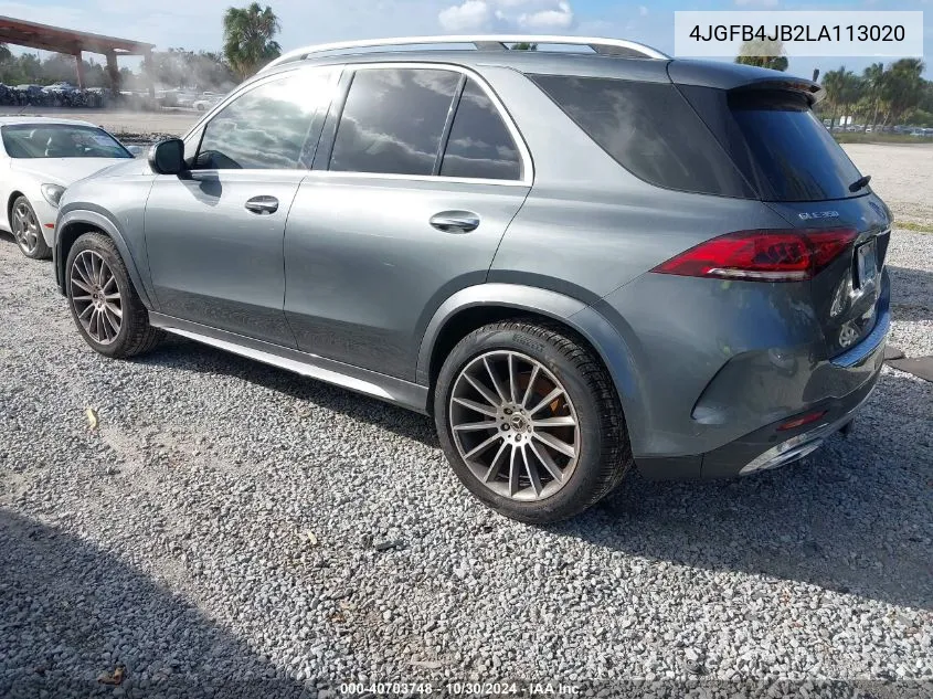 2020 Mercedes-Benz Gle 350 VIN: 4JGFB4JB2LA113020 Lot: 40703748