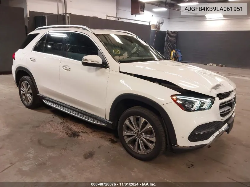 2020 Mercedes-Benz Gle 350 4Matic VIN: 4JGFB4KB9LA061951 Lot: 40728376